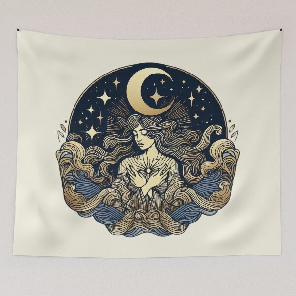Item preview, Goddess of the Moon – Mystical Celestial Art designed and sold by Roberta Calabrese.