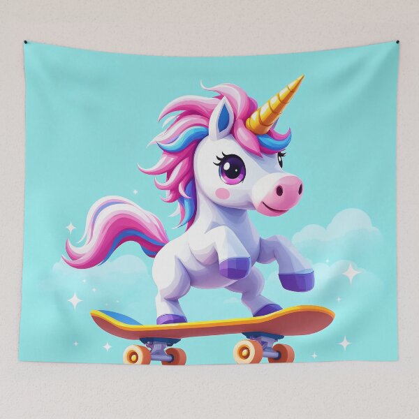 Item preview, Skater Unicorn | Cute Rainbow Board Rider designed and sold by NovaProArt.
