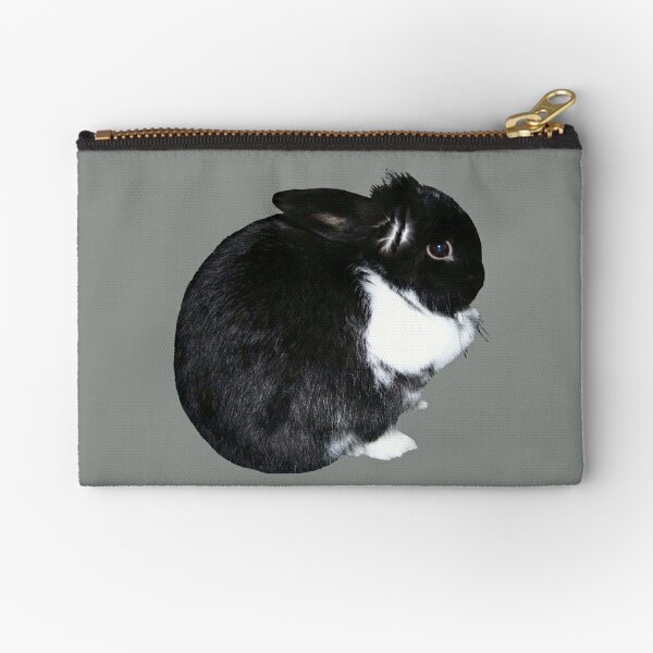 Bunny Zipper Pouches Redbubble - black and white bunny ears roblox