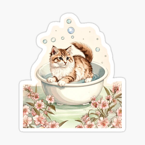 Item preview, Bath Time Kitty designed and sold by iridescent soul art.