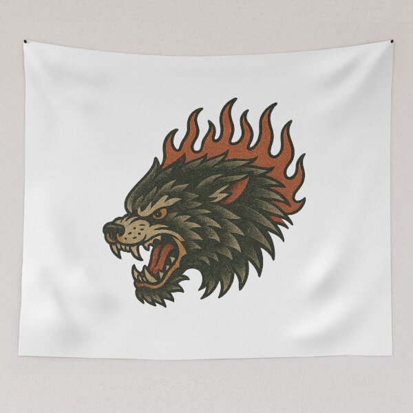 Item preview, Flaming Wolf Snarl designed and sold by IllustrifyArts.