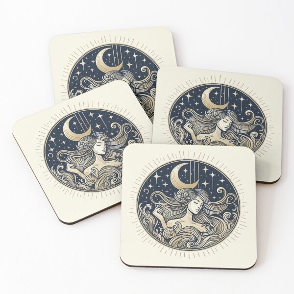 Item preview, Goddess of the Moon – Mystical Celestial Art designed and sold by Roberta Calabrese.