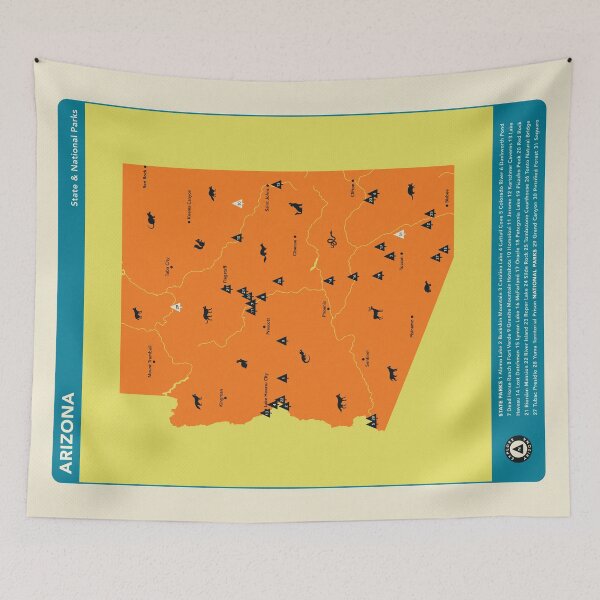 Item preview, Arizona National & State Parks Illustrated Map - Orange designed and sold by FinlayMcNevin.