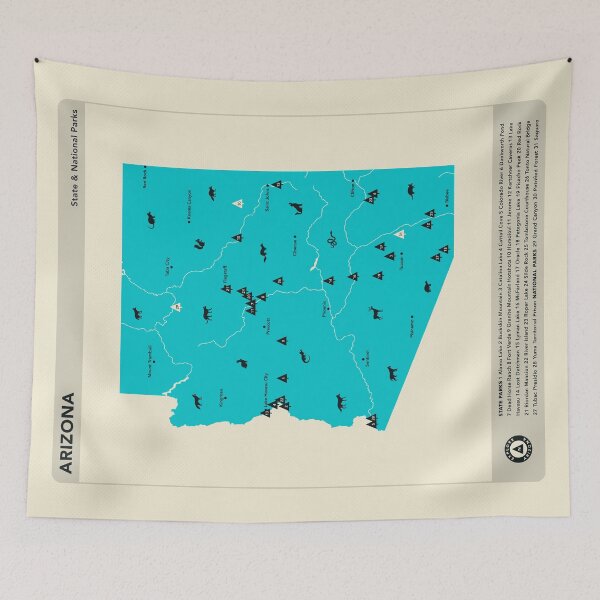 Item preview, Arizona National & State Parks Illustrated Map - Blue designed and sold by FinlayMcNevin.