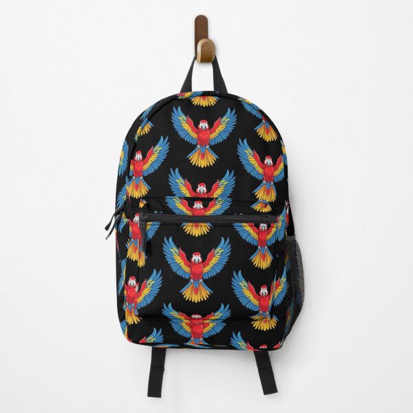 Item preview, A cartoon Macaw with its wings spread out, Scarlet macaw flying, cartoon bird of tropical jungle. Big yellow, red and blue parrot, flight of cartoon scarlet macaw, designed and sold by Danler.