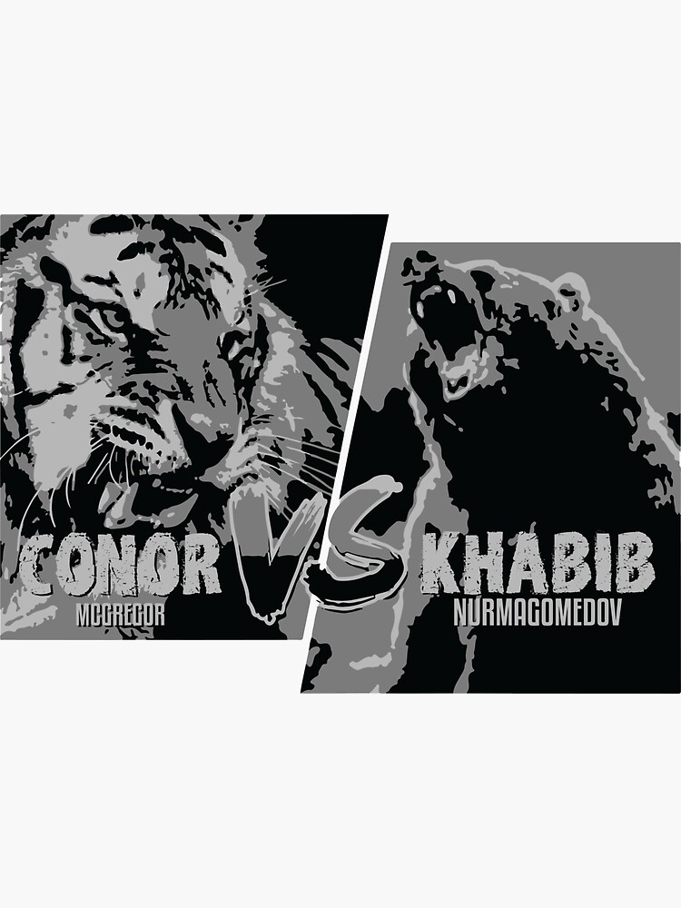 "Conor Mcgregor Vs. Khabib Nurmagomedov "Tiger Vs Bear"" Sticker For ...