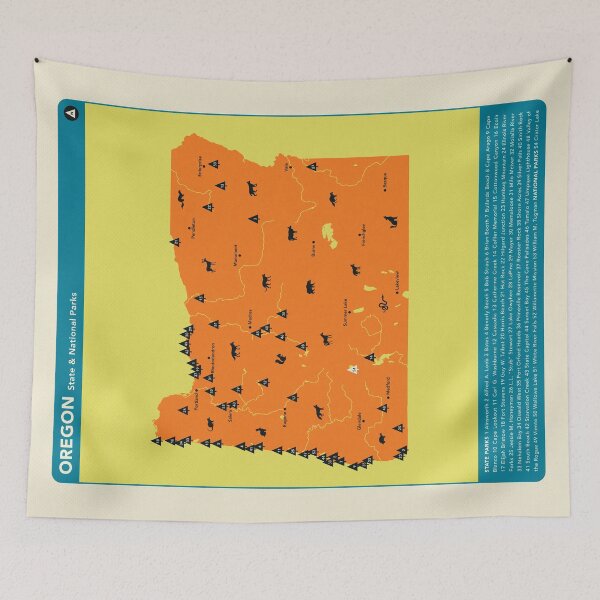 Item preview, Oregon National & State Parks Illustrated Map - Orange designed and sold by FinlayMcNevin.
