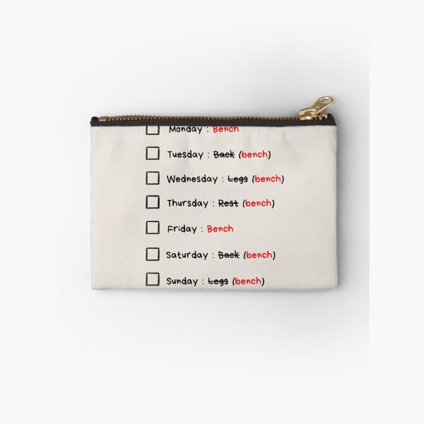 Item preview, Weekly Gym Program (bench) designed and sold by SH3RL0CKK.