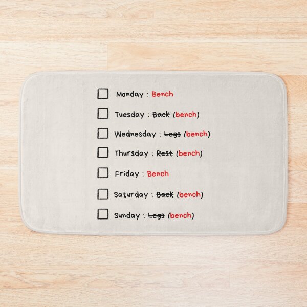 Item preview, Weekly Gym Program (bench) designed and sold by SH3RL0CKK.