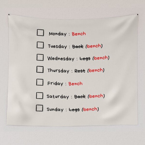 Item preview, Weekly Gym Program (bench) designed and sold by SH3RL0CKK.