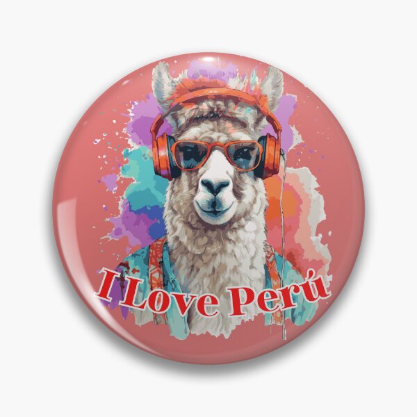 Item preview, I Love Peru – Cool Llama with Headphones designed and sold by MadeByKriss.