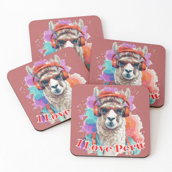 Item preview, I Love Peru – Cool Llama with Headphones designed and sold by MadeByKriss.