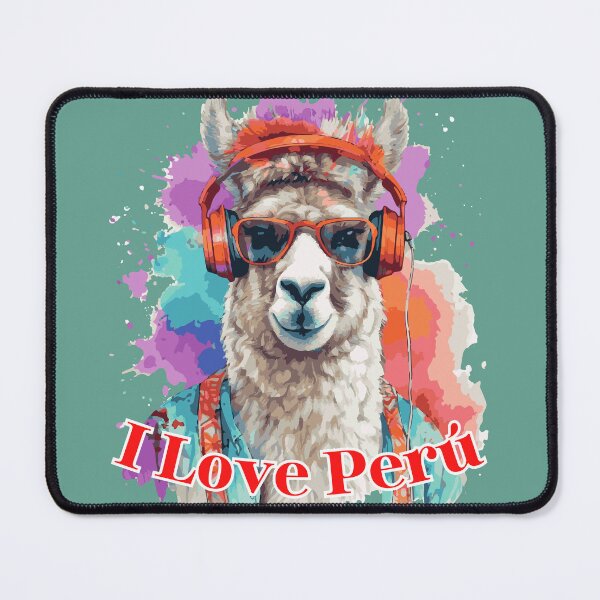 Item preview, I Love Peru – Cool Llama with Headphones designed and sold by MadeByKriss.