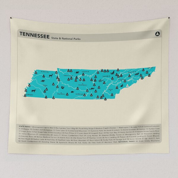 Item preview, Tennessee National & State Parks Illustrated Map - Blue designed and sold by FinlayMcNevin.