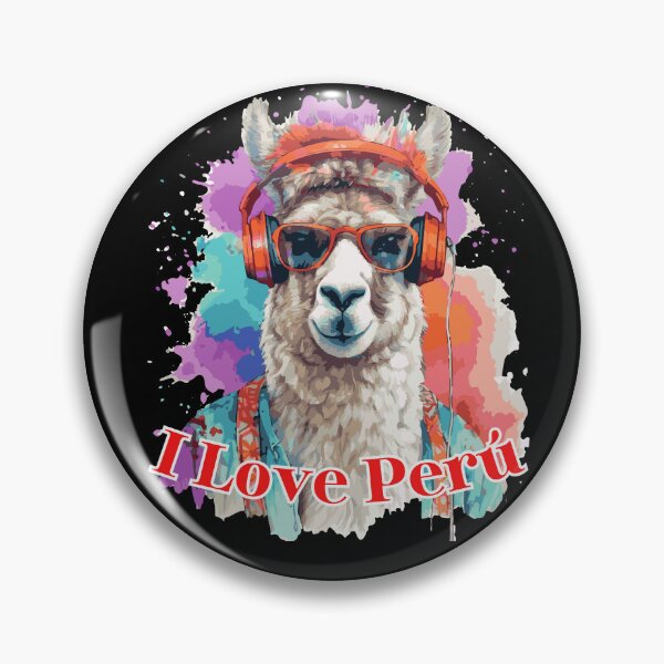 Item preview, Copy of I Love Peru – Cool Llama with Headphones designed and sold by MadeByKriss.
