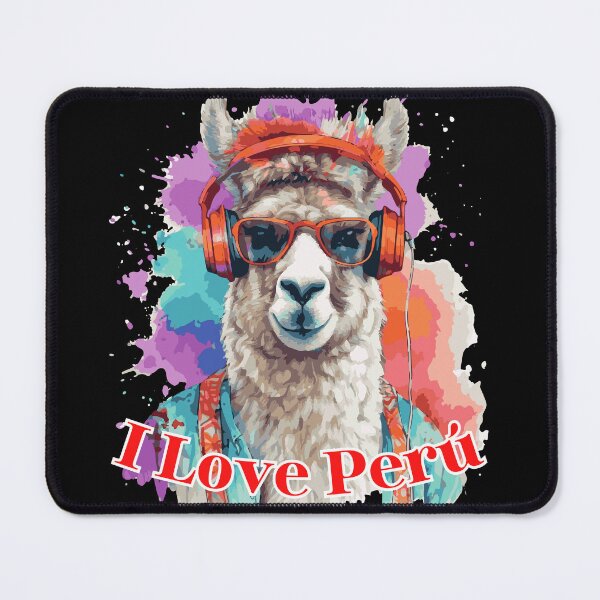 Item preview, Copy of I Love Peru – Cool Llama with Headphones designed and sold by MadeByKriss.