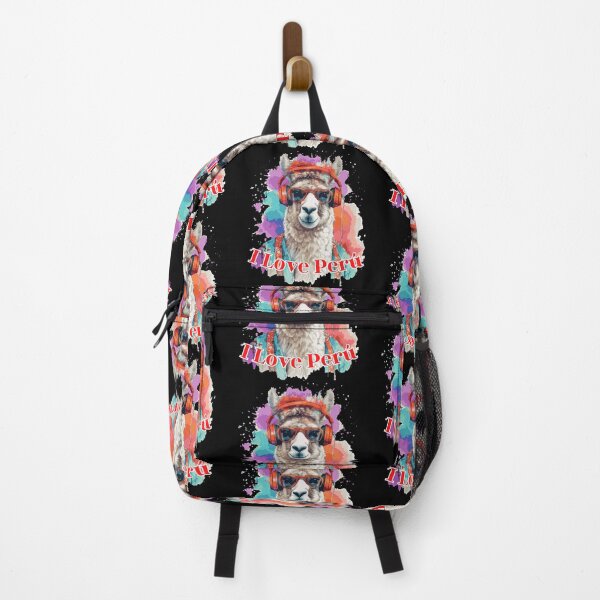 Item preview, Copy of I Love Peru – Cool Llama with Headphones designed and sold by MadeByKriss.