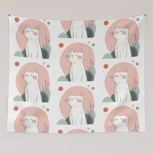 Item preview, White Cat: Minimalist  designed and sold by reddogbuckeye.