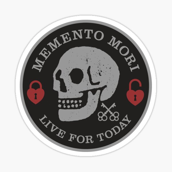 Item preview, Memento Mori – Live For Today – Herz-Schloss- und Schlüssel-Totenkopf-Grafik designed and sold by wmxdesign.