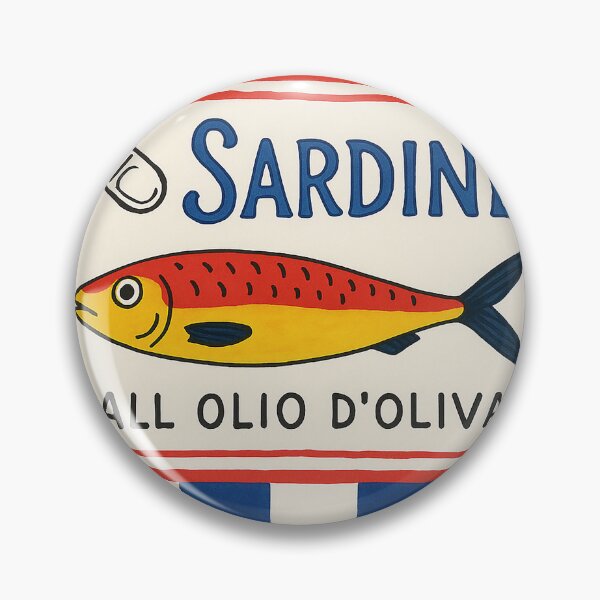 Item preview, Vintage Sardine Tin with Blue Checkerboard Design designed and sold by weirdfishes123.