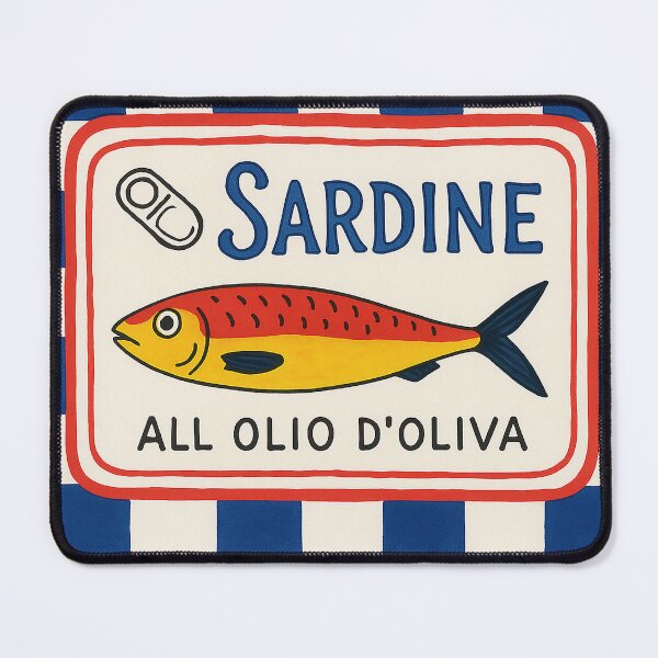 Item preview, Vintage Sardine Tin with Blue Checkerboard Design designed and sold by weirdfishes123.