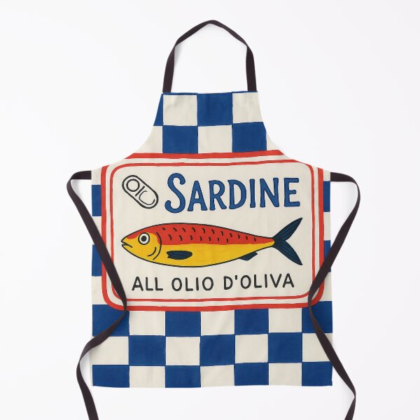 Item preview, Vintage Sardine Tin with Blue Checkerboard Design designed and sold by weirdfishes123.