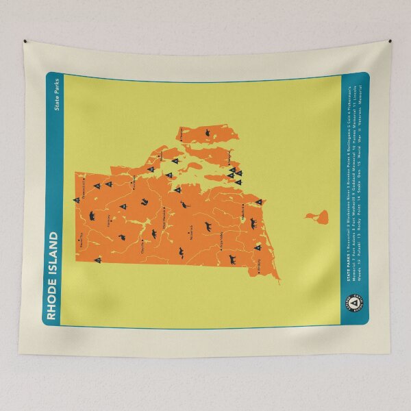 Item preview, Rhode Island State Parks Illustrated Map - Orange designed and sold by FinlayMcNevin.