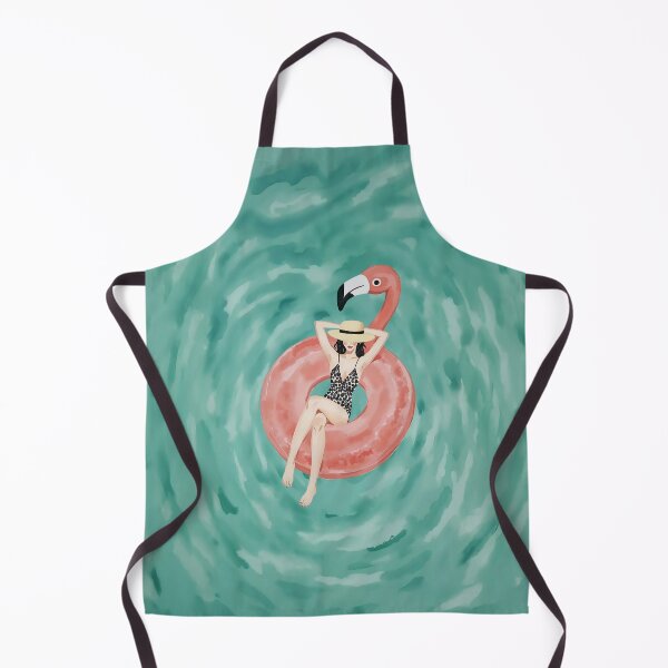 Item preview, Chic woman in a Flamingo Floatie Summer Time designed and sold by Magnolia Valley Art.