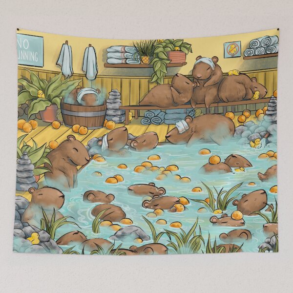 Item preview, Capybara Spa Day- Digital Version designed and sold by Megpieflyaway.