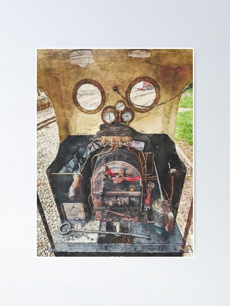 Thumbnail 1 of 3, Poster, Drivers View on Miniature steam Train designed and sold by bywhacky.