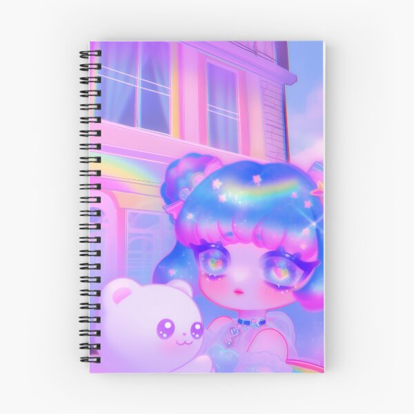 Item preview, Rainbow Spark Girl with Teddy Friend designed and sold by bubblegoth.