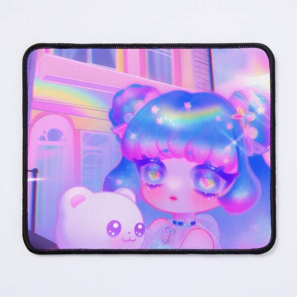 Item preview, Rainbow Spark Girl with Teddy Friend designed and sold by bubblegoth.