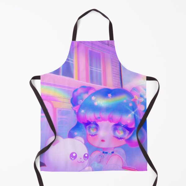 Item preview, Rainbow Spark Girl with Teddy Friend designed and sold by bubblegoth.