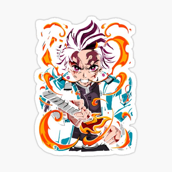 Item preview, Tanjiro Kamado Flame Sword Demon Slayer Anime Fan Art designed and sold by Fashvora.