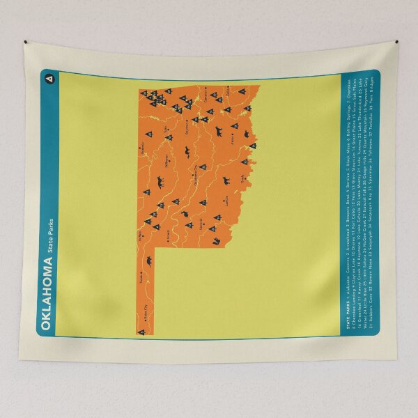 Item preview, Oklahoma State Parks Illustrated Map - Orange designed and sold by FinlayMcNevin.