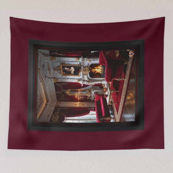 Item preview, Formal Portrait Of A Woman In An Opulent Interior Over A Fireplace Captivating AI Concept Art by Xzendor7 designed and sold by Xzendor7 Digital Art Creations.