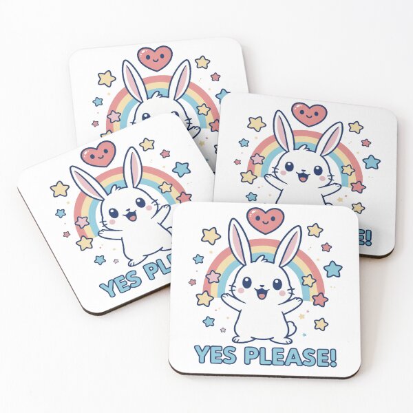 Item preview, Yes Please! Happy Rainbow Bunny Tee designed and sold by Lukasz Kobylka.