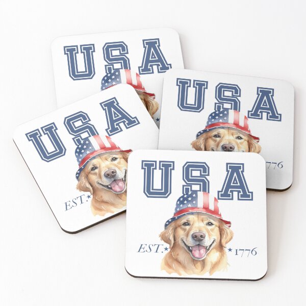 Item preview, USA Golden Retriever  designed and sold by SpkldDogSticker.