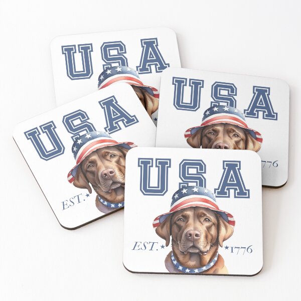 Item preview, Chocolate Labrador USA designed and sold by SpkldDogSticker.