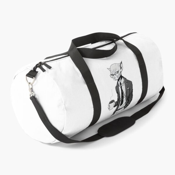 Item preview, Devon Rex in Suit with Coffee Line Art Print designed and sold by ShadowAndSlate.