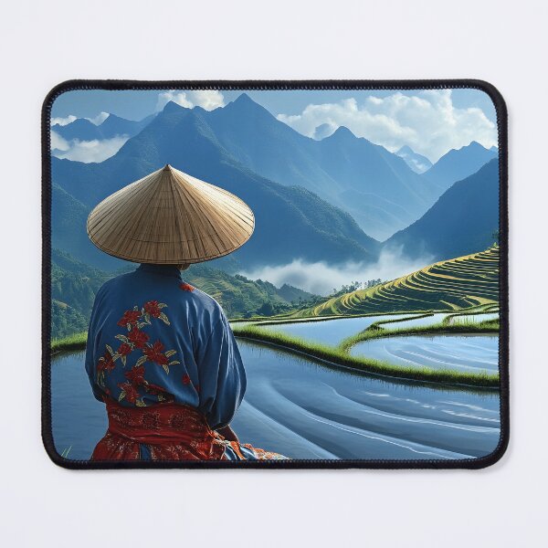 Item preview, Tranquil terrace view with mountains and reflections designed and sold by Artessie.