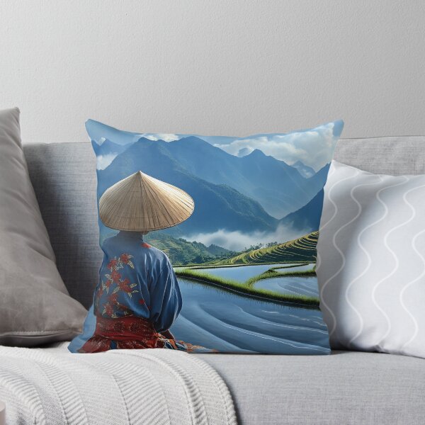 Item preview, Tranquil terrace view with mountains and reflections designed and sold by Artessie.