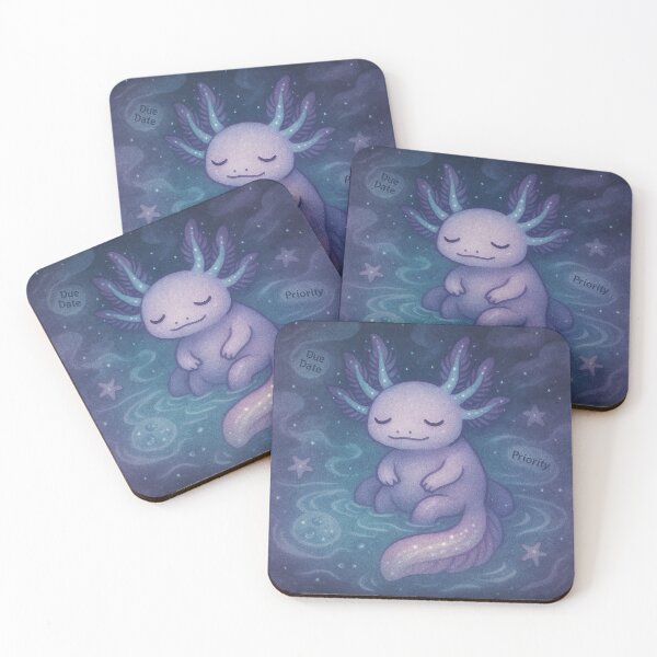 Item preview, Dream-Soaked Axolotl Card – Wisdom from the Weary Oracle Deck designed and sold by Cuckoo Parrot.