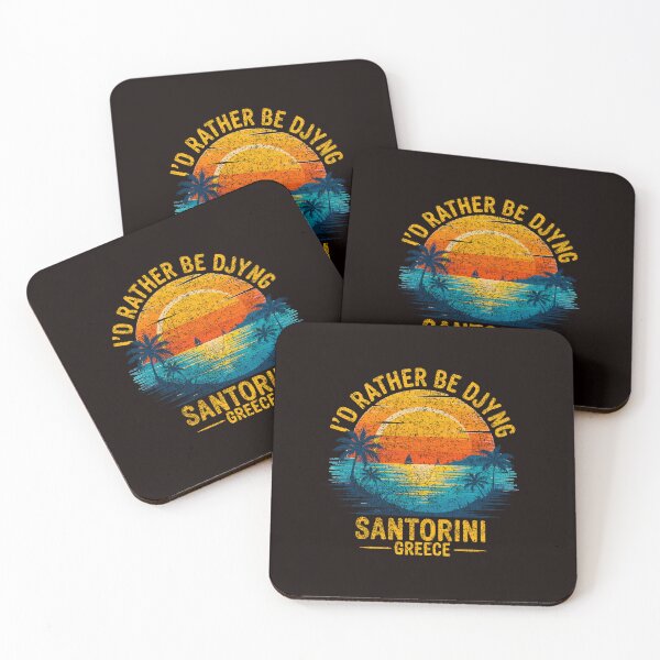 Item preview, Vintage DJ unique gift – I’d Rather Be DJying in Santorini Greece – Tropical Sunset Summer Vibes Design designed and sold by paulo silveira.