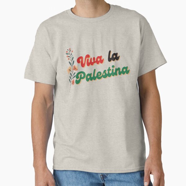 Vista previa del artículo con la obra «¡Viva Palestina!», diseñado y vendido por Slice Of Seed.