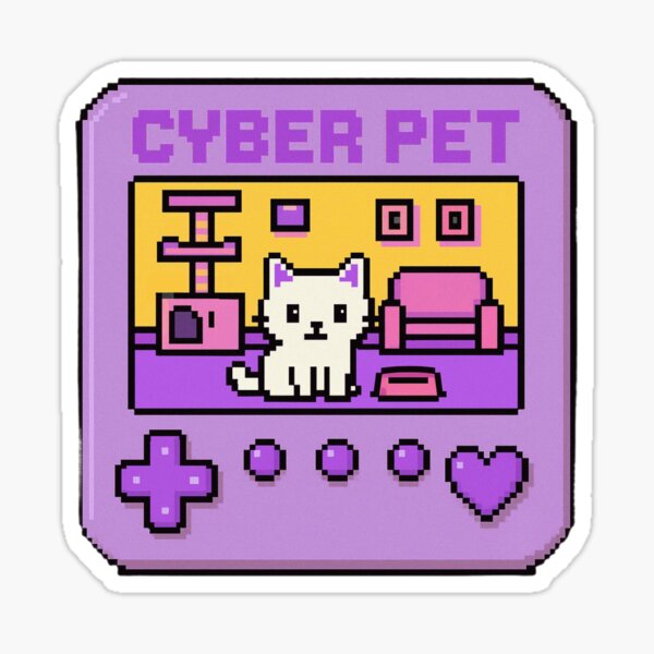 Item preview, Cyber Pet Cat Cute Pixel Game designed and sold by FurryFantasy.