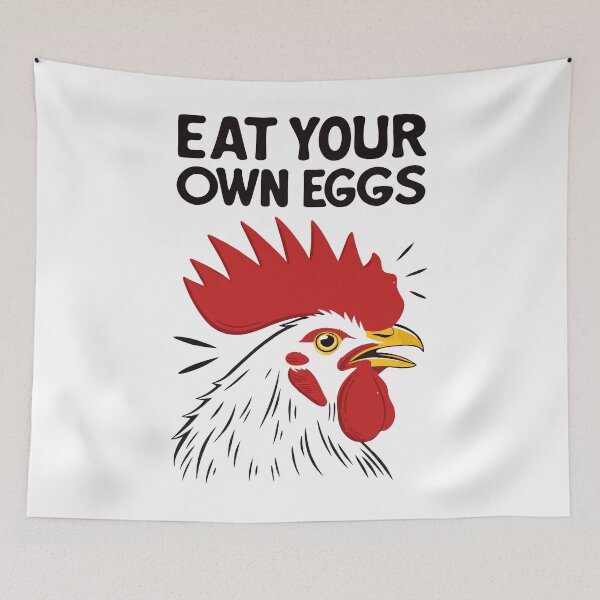 Item preview, Eat your own eggs funny Rooster designed and sold by Trenddesigns24.