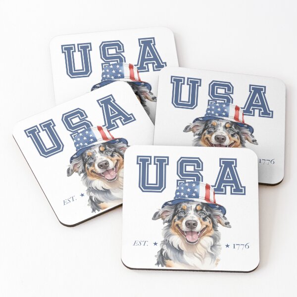 Item preview, USA Aussie Australian Shepherd designed and sold by SpkldDogSticker.