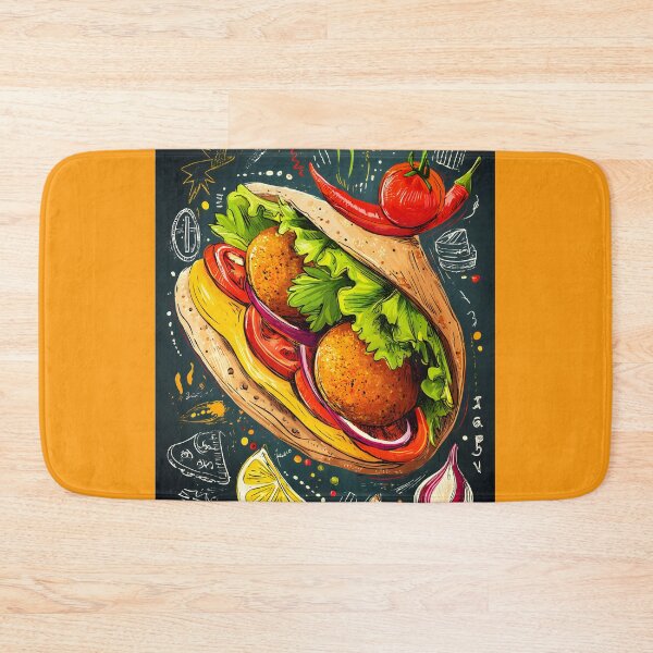 Item preview, Falafel Pita Wrap with Fresh Greens and Doodles of Flavor - A Whimsical Middle Eastern Delight designed and sold by OlfactoART Studio.