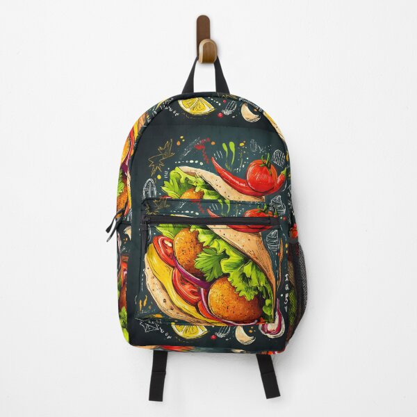 Item preview, Falafel Pita Wrap with Fresh Greens and Doodles of Flavor - A Whimsical Middle Eastern Delight designed and sold by OlfactoART Studio.